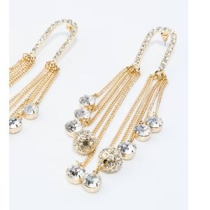 NWT Elegant crystal tassel earrings by Akira